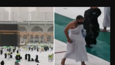 صورة شاهد بالفيديو…لحظة هروب الحجاج ب من صحن الطواف في المسجد الحرام