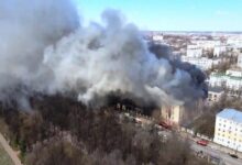 صورة مقتل 17 روسياً في حريق وانفجار هائل داخل مقر تابع لوزارة الدفاع الروسية ( شاهد الفيديو )